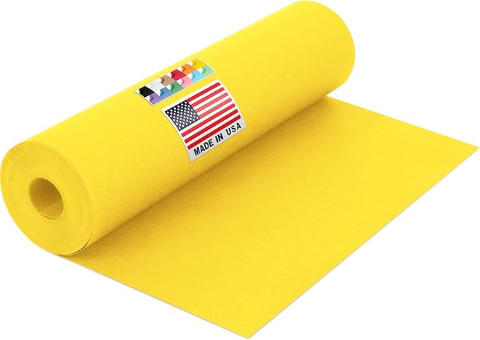 USA Made 12" x 1200" Yellow Kraft Paper Roll, 45 lbs Thickness, American Quality Colored Kraft Paper for School, Poster Arts, Crafts, Bulletin Board Roll - Odorless, Non-Toxic, Safe for Kids