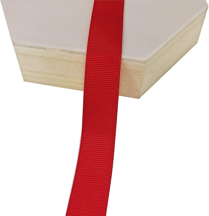 Jesep One Roll 100 Yards 3/4" Soild Grosgrain Ribbon Boutique Gift Wrapping Package Ribbon, DIY Crafts Bow Hair Headband Accessories Assorted Ribbon#235 (3/4" 20mm, Red)