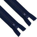 ANPURZII 2PCS #5 27 Inch Deep Navy Blue Separating Jacket Zippers for Sewing Coats, Molded Plastic Bulk Zippers(DeepNavyBlue 27" 2PCS)