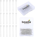 Platinum Plated Open Eye Pins Non Tarnish 50mm 100pcs for Jewelry Making Findings