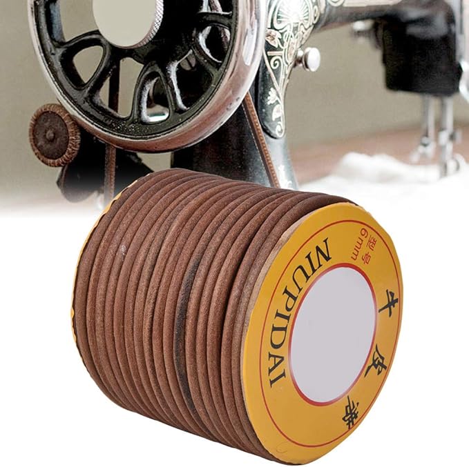 Sewing Machine Leather Belt Sewing Machine Cowhide Belting Multi Function Cowhide Belt Treadle Sewing Machine Belting(6mm)