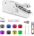 Handheld Sewing Machine, Portable and Easy-to-Use Mini Sewing Machine, Battery and USB Operated, Ideal for Beginners and Home Use - White