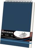 9" x 12" Sketch Book, Hardcover Sketchbook, Top Spiral Bound Sketch Pad, 100 Sheets (68lb/100gsm) Drawing Paper Pad, Art Supplies for Adults for Kids Drawing Notebook.