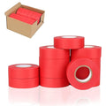 12 Pack Red Flagging Tape, Non Adhesive Surveyors Tape, Neon Tree Marking Ribbon, Great Visual Labeling & Tagging for Home & Workplace Use, 1 in. x 150 ft