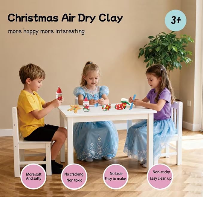 Air Dry Clay Kit for Kids-Christmas Gifts for Kids,12 Boxes Modeling Magic Clay Kit with Sculpting Tools Tutorials. A Christmas Gift Suitable for Christmas, Family Gatherings and for Children