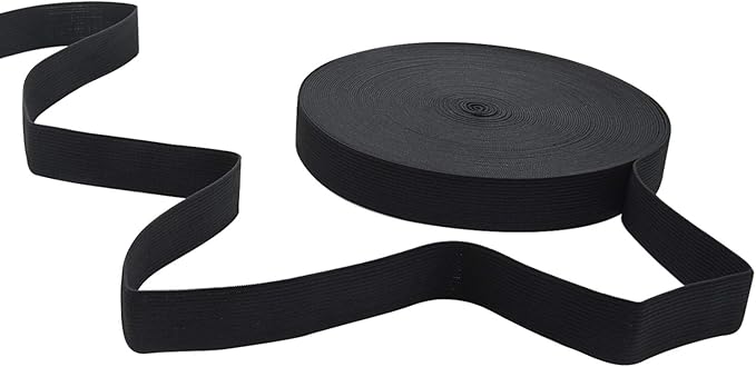 20 Yards Sewing Knit Stretch Elastic Band Spool, 1 inch Width (Black)