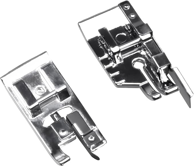 Overlock Overcast Presser Foot and 1/4 inch Snap on Foot w/Guide Fit for All Low Shank Snap-On Singer, Brother, Babylock, Janome, Kenmore,More Sewing Machine(Set2-Overlock Vertical Foot)