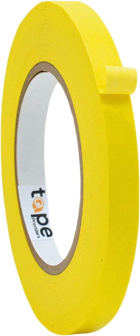 WOD CFTC6 Console Artist Tape Made in USA Yellow, 3/8 inch x 60 yds. Flatback Paper Marking/Labeling Tape Residue Free, for Watercolor Paper to Prevent Tearing