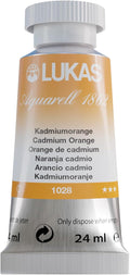 Lukas 1862 Aquarell Artists' Watercolor Tubes, Cadmium Orange 24 ml - Vibrant Professional Grade Watercolor Paint - Easy-to-Wet, Intense Color, Long-lasting - Ideal for Professional Watercolorists