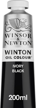 Winsor & Newton Winton Oil Color, 200ml (6.75-oz) Tube, Ivory Black