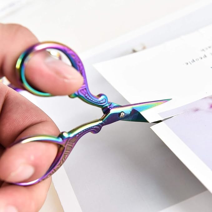 AQUEENLY Embroidery Scissors 2 Pcs Small Sewing Scissors Sharp Stainless Steel 3.6 Inches for Artwork, Crochet, Needlework, Threading