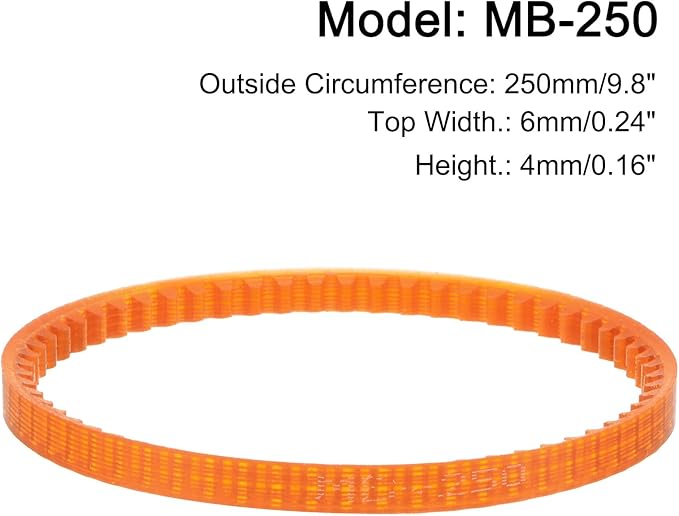 uxcell 4pcs MB Series Standard Sewing Machine Belts MB-250 Motor Drive V Belt, 250mm / 9.8" Outside Circumference
