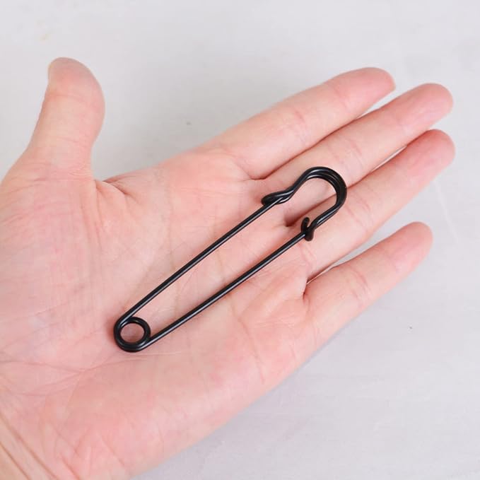 50 Pcs Safety Pins Heavy Duty Large Safety Pins (Black)