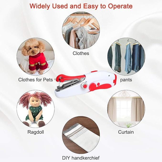 Handheld Sewing Machine, Mini Portable Electric Sewing Machine for Beginners Adult, Easy to Use and Fast Stitch Suitable for Clothes,Fabrics, Cutains,DIY Home Travel