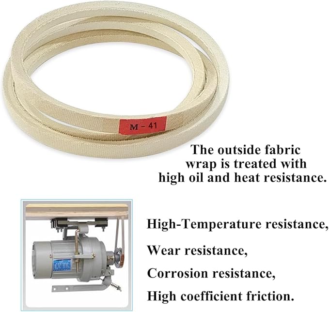 YEQIN M45 Industrial Sewing Machine Belt 45" Outer Girth Rubber Triangle V-Belt