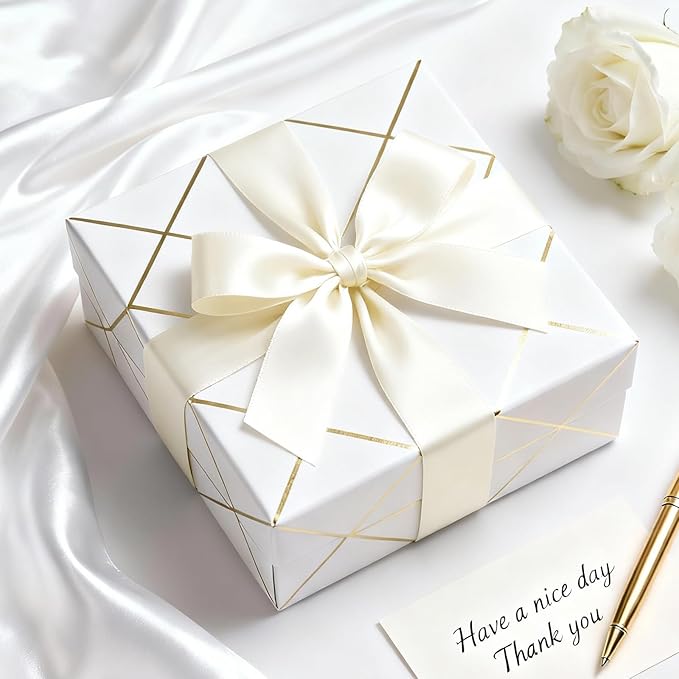 1-1/2" x 25 Yards Satin Ribbon, Ivory Silk Ribbon Ideal for Gift Wrapping, Floral Bouquets, Crafts, Wedding Party Decorations, Christmas and Sewing Projects