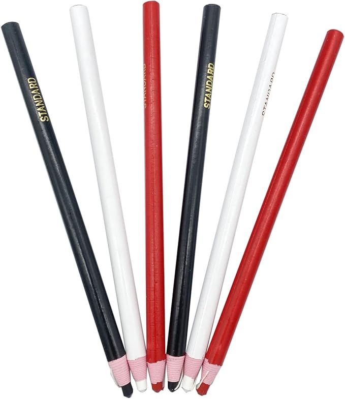 Sewing Mark Pencil 6PCS White/Black/Red 3Colors Invisible Erasable Fabric Pencils For Leather Cut Marks Student Drawing Tailor Marks