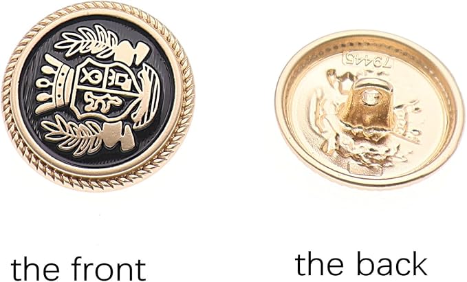 14PCS Black Gold Metal Blazer Button Set,15 mm and 20mm Buttons for Sewing Vintage Buttons,Blazers, Suits, Sport Coats, Uniform, Jackets YIGUANXIN