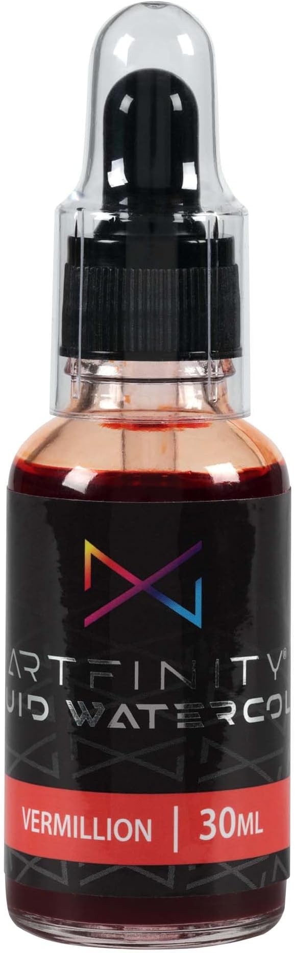 Liquid Watercolor Paint 30 ml Bottle - 3 Pack, Vermillion - Vibrant Dye-Based Liquid Watercolor w/Glass Pipette, Fast-Drying, Fine Art Paint for Calligraphy, Airbrushing & Traditional Art