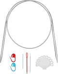 31inch (80cm) Stainless Steel Circular Knitting Needle Size US 7 (4.5mm) Metal Knitting Needles Set for Making Sweater Shawl Scarf