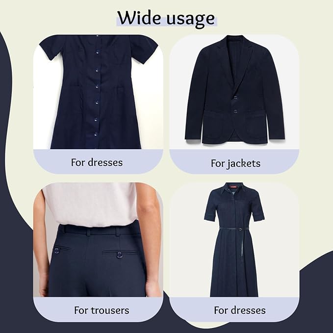 100 Pcs Navy Buttons for Sewing Round 0.75 inch Large 3/4" Dark Blue 4 Hole Plastic Round 30L Buttons Uniform Sewing Buttons Bulk for Jacket Uniforms Workwear School Chef Aprons Pants Bags Craft DIY