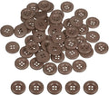HARFINGTON 50pcs Sewing Button 18mm (11/16 Inch) 4 Holes Resin Thickened Round Crafting Replacement Buttons for Clothing DIY Crafts Decoration, Dark Brown
