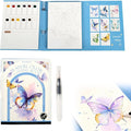 Creative Stress Relief Kit, 3-Fold Watercolor Painting Pad with Coloring Pages, Relaxation Art Set for Beginners and Hobby Artists, Portable Aquarelle Painting Book (B Set)