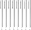BAYTORY 8Pcs Rotatable Gel Pens, 0.5mm Fine Point Black Ink Pen, Smooth Writing Quick Dry Gel Ink Pens for Journaling Note Taking Sketching (White)