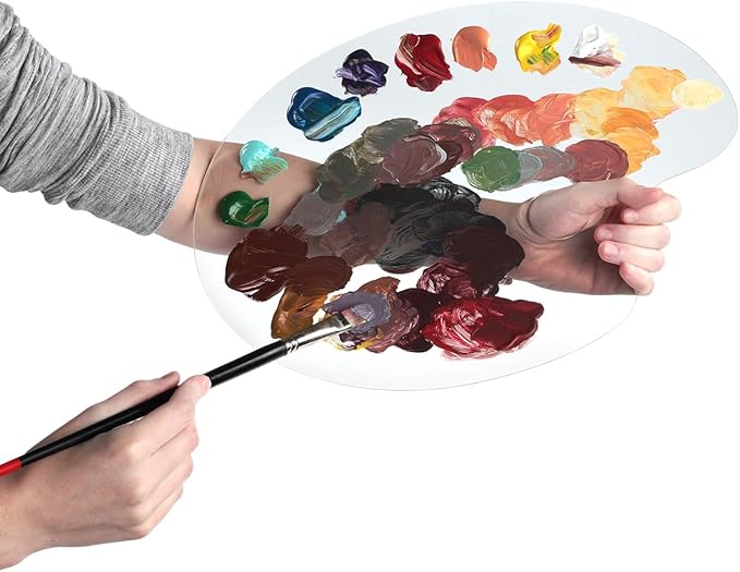 Jerry's Artarama Exclusive Set of 6 Bob Ross Oil Painting Set with Easel, 32oz Lavender Brush Cleaner, Acrylic Palette, Brushes, Canvases, and Cleaning Bucket and Screen