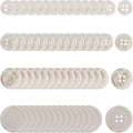 60 Pcs White Genuine Mother of Pearl Buttons 10/15/20/25mm 4 Sizes (15pcs Each) - Premium Quality Natural Shell Buttons for Sewing, Crafting, Clothing Design - Tailors & DIY Enthusiasts