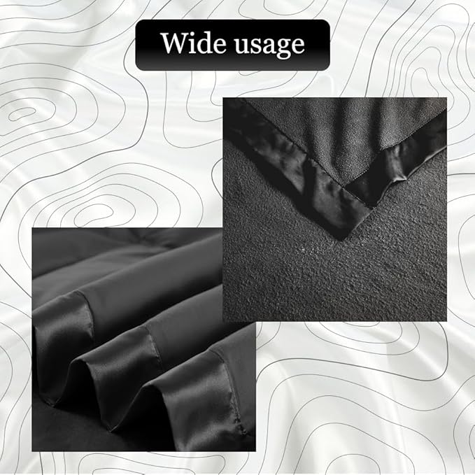 Black Satin Blanket Binding 2 Inch x 4 3/4 Yards Single Fold Tape for Quilt Edging Smooth Finish Easy to Sew On Durable Trim Material Ideal for Blanket Crafts DIY Projects Sewing