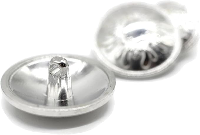 Silver Metal Shank Buttons - 12 Pcs - 3 Size Options - Floral Round Metal Shank Buttons for Men Women Blazer Coat Uniform Shirt Suit and Jacket Sewing Craft DIY N5803