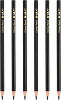 PATIKIL Black Colored Pencils Set,6 Pcs Oil Color Pencils Wooden Coloring Drawing Pencil for Artists Art Painting