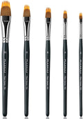 5pcs Dual-Layer Grainer Brush Set- Fuumuui Professional Synthetic Filbert Comb Brushes for Unique Texture Painting Perfect for Artists Acrylic, Watercolor and Oil