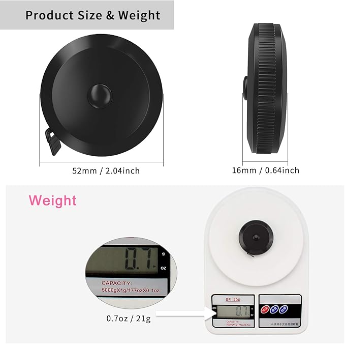 DiCUNO 60-Inch 1.5 Meter Soft and Retractable Measuring Tape,Pocket,Body Tailor Sewing Craft Cloth Dieting Tape Measure (3 Pcs of Black)