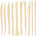 10Pcs Wooden Clay Sculpting Tools, 6.2'' Smooth Double Ended Clay Modeling Tools, Polymer Clay Tools Sculpting, Wood Pottery Clay Tool Kit for Ceramics Soap Playdough Carving Supplies