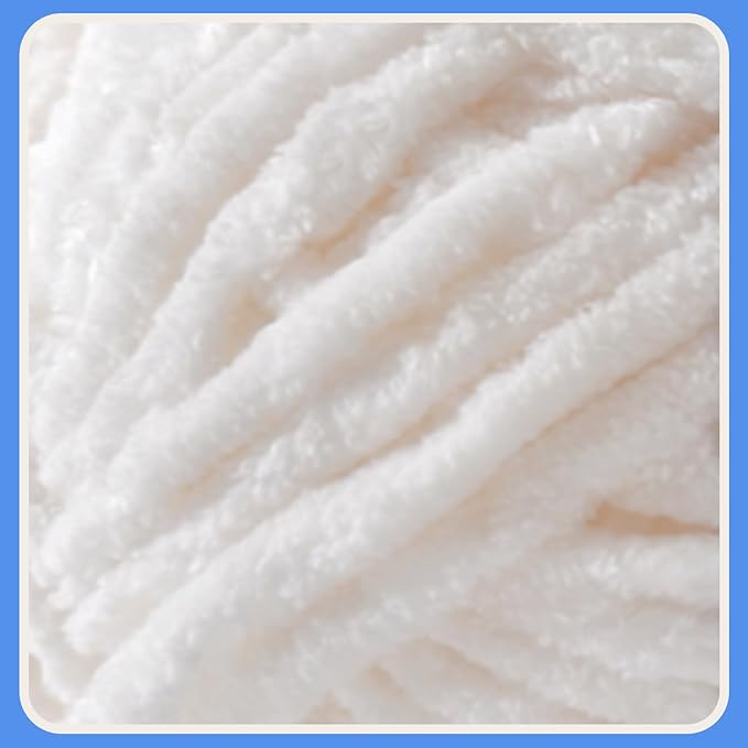 Soft Velvet Yarn Chenille Yarn for Crocheting and Knitting – Bulky (93 Yards/100g) - Polyester - Yarn for Blanket Amigurumi Weaving Crafts (Buttercream, 1 Pack)