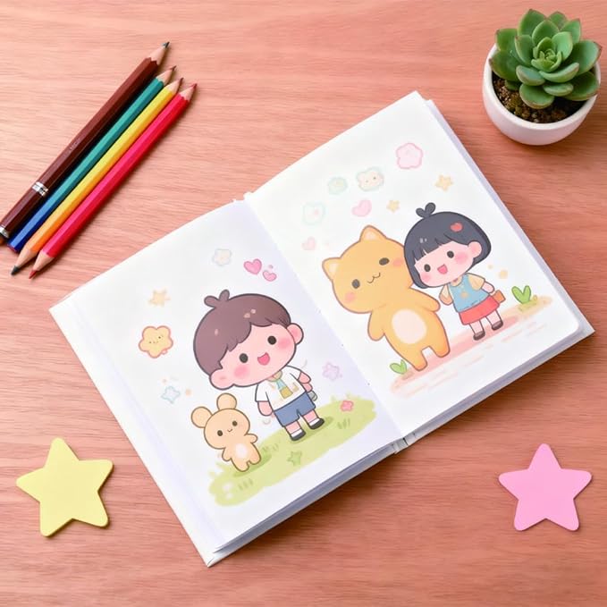 12PCS 6x8 Inch White Blank Books for Kids to Write Stories, Hardcover Sketchbooks for Students Empty Blank Comic Book DIY Make Your Own Book Blank inside 48 Pages