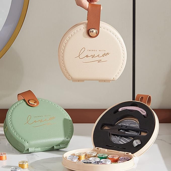 ZUNON Sewing Kit, Travel Mini Sewing Kits for Adults Suppliers Repair Project Kit Needle Family Sewing Thread Accessories Traveler Beginner Emergency Kids DIY Organizer Plastic(Green Sewing kit)