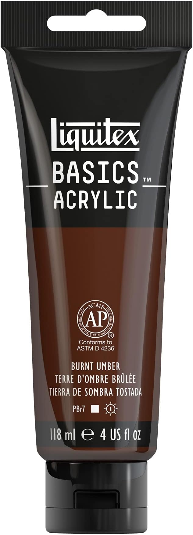 Liquitex BASICS Acrylic Paint, 118ml (4-oz) Tube, Burnt Umber
