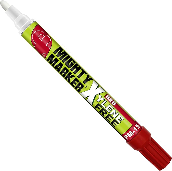 PM-15, Eco-Friendly Paint Marker, Alcohol-Based & Xylene-Free, Waterproof & Permanent, 10ml, 2.3mm Tip, 8 Bonus Tips, Made in USA, Red 8 Pack