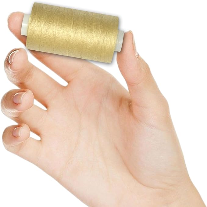 All Purpose Sewing Thread-2 Spools of Hand Polyester Sewing Thread for Sewing Machine for Hand and Machine Sewing(Very Light Tan, 2 spools)