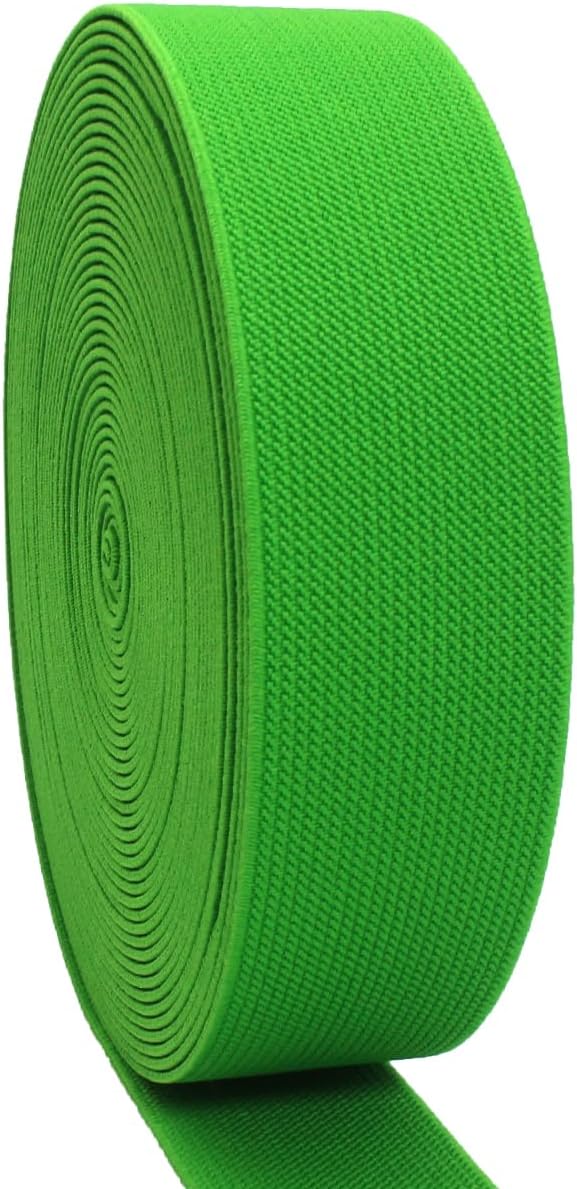 Green Knit Elastic Band for Sewing 1-1/2 inch 10 Yards -38mm Flat Heavy Stretchy Elastic Straps Elastic Band Spool for DIY Craft-Bedspread-Clothing-Pants Waistband-Wigs-Skirts- DIY Projects