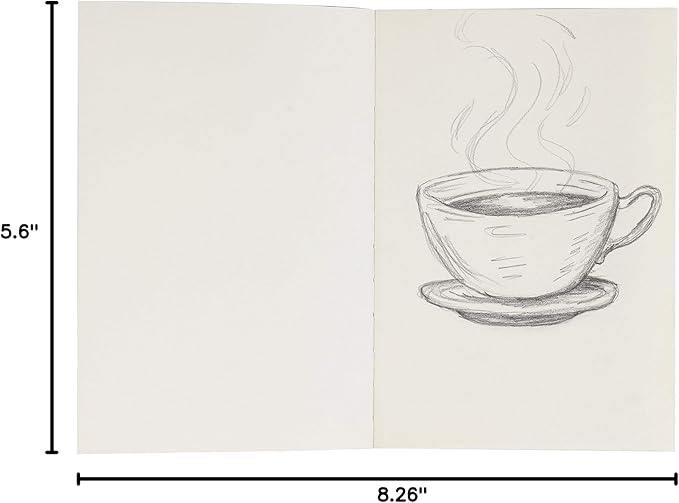 SoHo Urban Artist Open Bound Sketch Pads - Open Coptic Bound Sketch Pads for Drawing, Calligraphy, Any Dry Media, & More! - [White - 5.6x8.26-2 Pack]