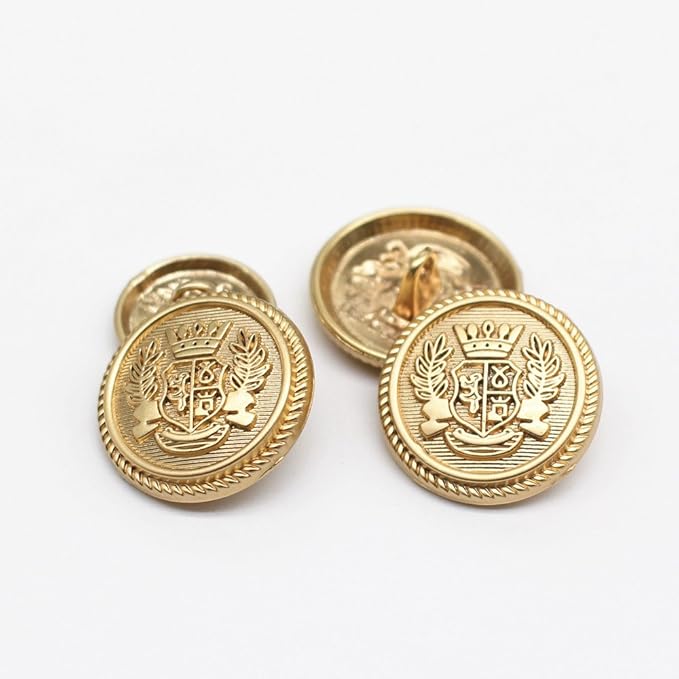 14 Pieces Matte Gold Metal Blazer Button Set 18mm 23mm for Blazers, Suits, Sport Coats, Uniform, Jackets (MBM30)