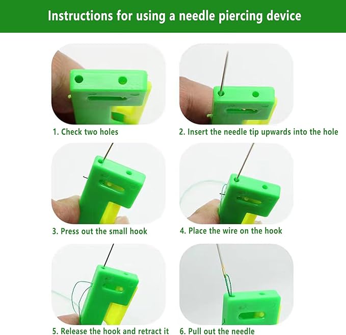 Automatic Needle Threader, DIY Hand Sewing Machine, Sewing Thread, for Embroidery, Cross Stitch Craft, 3PCS, (Random Color)