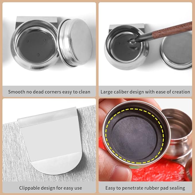 Portable Mini Tin Box 12-Well Empty Watercolor Palette Paint Mixing Tray is a Small Storage Travel Kit with Magnetic Clip and Oil Pot,Making it Outdoor Sketching and DIY Painting.Ethnic Style