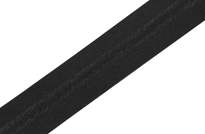 Mandala Crafts 55 Yards 1/2 Inch Black Double Fold Bias Tape for Sewing - Bias Binding Tape for Quilting Binding, Hemming, Seam, and Fabric Piping