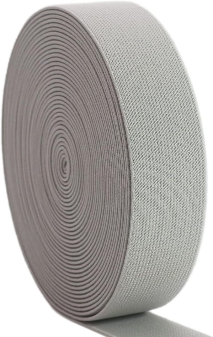 Gray Knit Elastic Band For Sewing 1-1/2 inch 10 Yards -38mm Flat Heavy Stretchy Elastic Straps Elastic Band Spool for DIY Craft-Bedspread-Clothing-Pants Waistband-Wigs-Skirts- DIY Projects