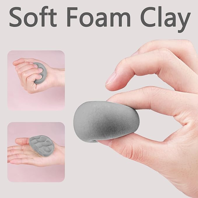 Cutedeer Gray Air Dry Clay, 1.1lb Foam Modeling Clay, Soft Squishy Molding for Kids Adults, Arts & Crafts Project Slime Supplies(1.1lb - 1 Pack, Grey)